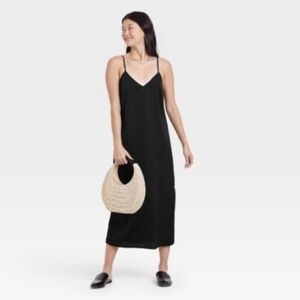 A NEW DAY BLACK SLIP DRESS